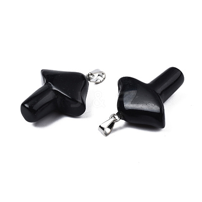 Natural Obsidian Pendants G-R480-02H-1