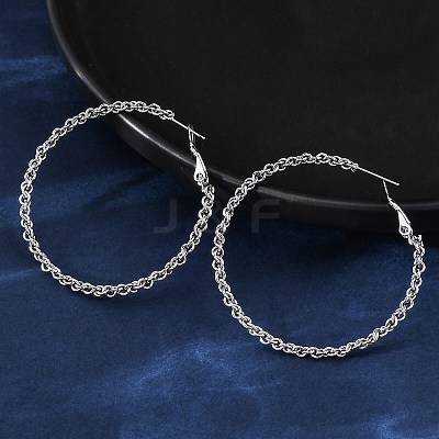 304 Stainless Steel Hoop Earrings EJEW-S250-02B-P-1