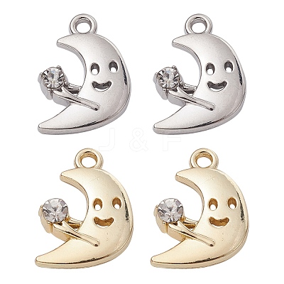 4Pcs 2 Colors Rack Plating Alloy Rhinestone Pendants FIND-YW0003-60-1