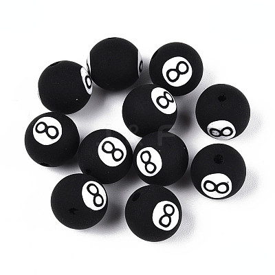 Handmade 8 Ball Polymer Clay Beads CLAY-N014-02B-05-1