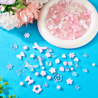100G Transparent & Opaque Acrylic Beads TACR-TA0001-57E-1