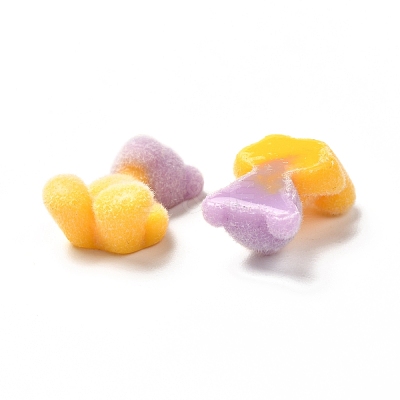 Two Tone Flocky Resin Cabochons RESI-F026-01A-1