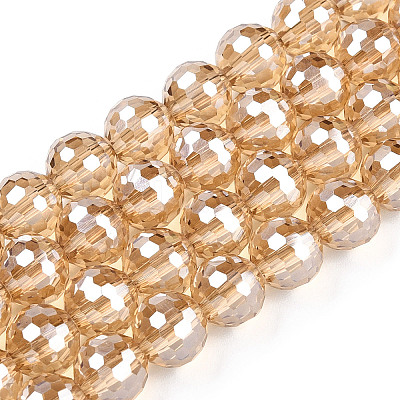 Electroplate Glass Bead Strands EGLA-R041-8mm-09-1