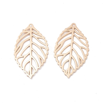 Brass Filigree Big Pendants KK-B064-06KCG-1