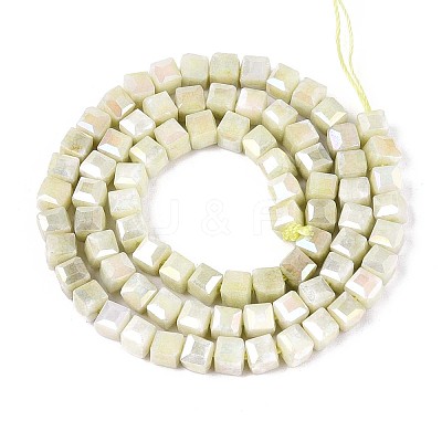 Anti-Tarnish Electroplate Glass Beads Strands GLAA-T025-4mm-10D-1