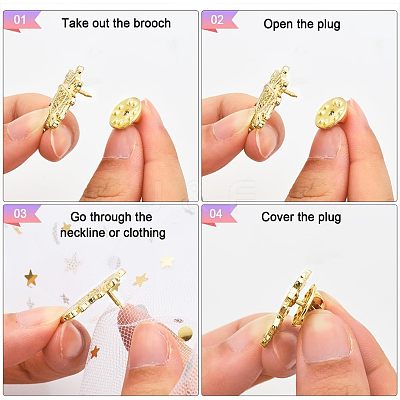 12Pcs 3 Colors Alloy Shield Crown Brooch Pin JEWB-CA0001-17-1