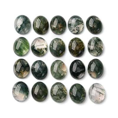 Natural Moss Agate Cabochons G-H314-01-1