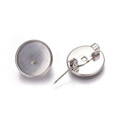 Tarnish Resistant 304 Stainless Steel Brooch Findings STAS-P227-40P-1