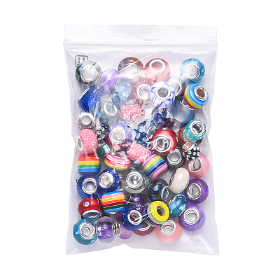 Acrylic & Resin & Polymer Clay Rhinestone European Beads FPDL-S015-04D-1