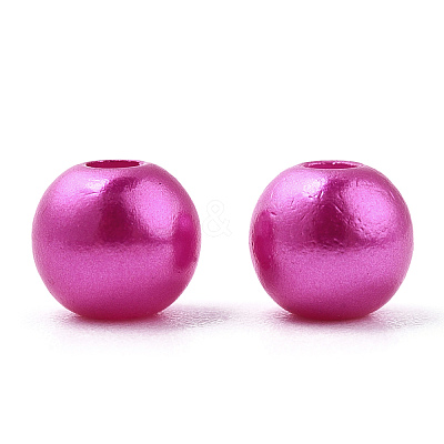 Spray Painted ABS Plastic Imitation Pearl Beads OACR-T015-05A-14-1