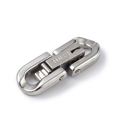 Non-Tarnish 304 Stainless Steel Fold Over Clasps X-STAS-G307-11A-P-1