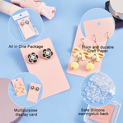 120Pcs Blank kraft Paper Earring Card Holder for Earring Display DIY-PH0009-96B-1