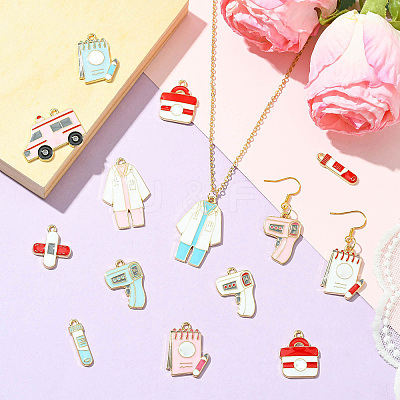 42Pcs 21 Styles Alloy Enamel Charms ENAM-CJ0006-95-1