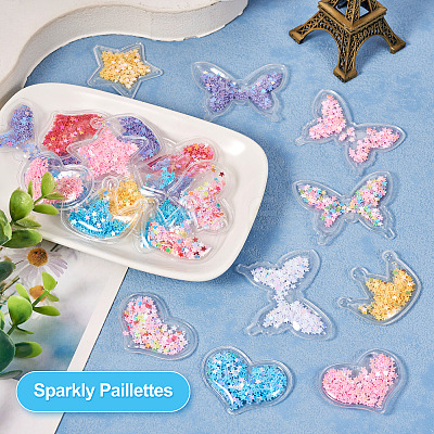 40Pcs 20 Style Crown/Star/Heart/Bowknot Plastic Cabochons KY-TA0001-27-1