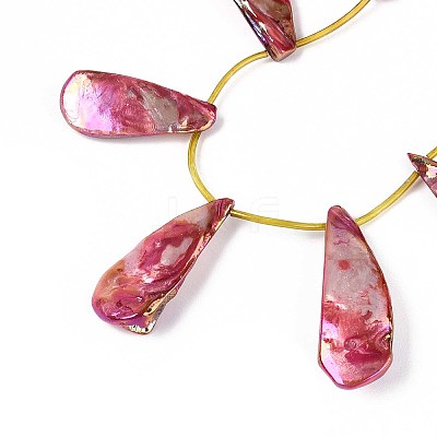AB Color Plated Dyed Natural Freshwater Shell Beads Strands SHEL-T020-55G-1