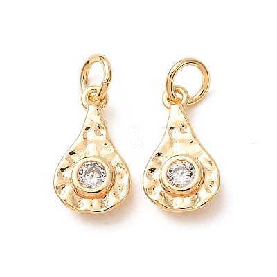 Brass Micro Pave Cubic Zirconia Charms CU-K002-42G-D-1