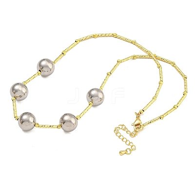 Rack Plating Brass Bib Necklaces for Women NJEW-C059-09G-03-1