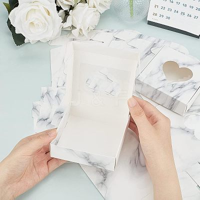 Marble Pattern Paper Cardboard Jewelry Boxes CON-FH0001-27-1