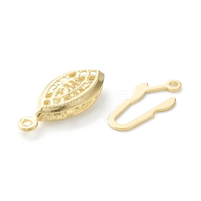 Brass Filigree Box Clasps KK-L205-07G-1