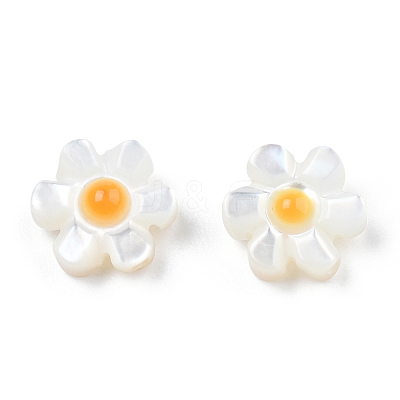 Natural White Shell Enamel Beads SSHEL-N034-125B-01-1