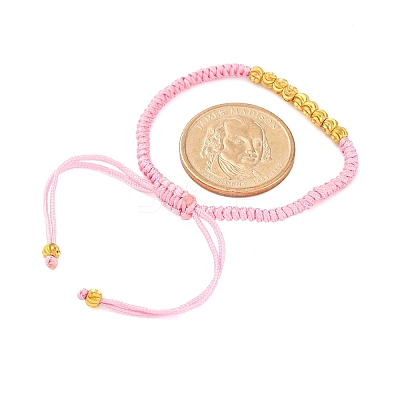 Polyester Cord Braided Bead Bracelets for Women BJEW-L698-01G-12-1