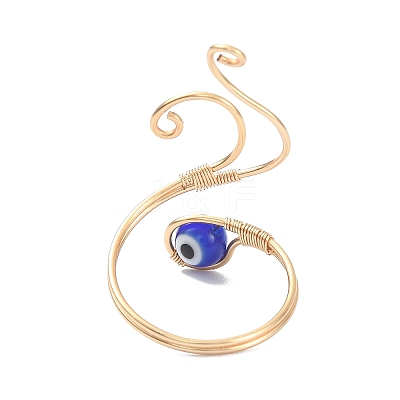 Copper Wire Wrap Open Cuff Rings RJEW-JR00562-02-1