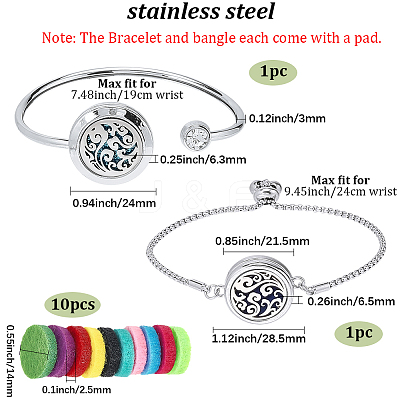 1Pc Stainless Steel Open Cuff Bangles BJEW-SC0001-55A-1