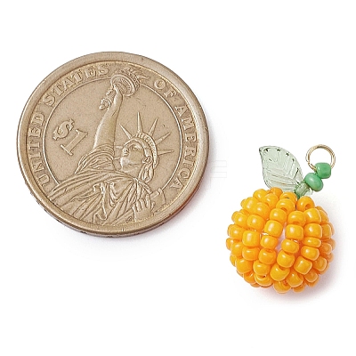 Seed Beads Beaded Pendants PALLOY-TA00159-03-1