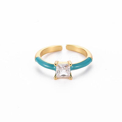Brass Enamel Cuff Rings RJEW-T016-32I-NF-1