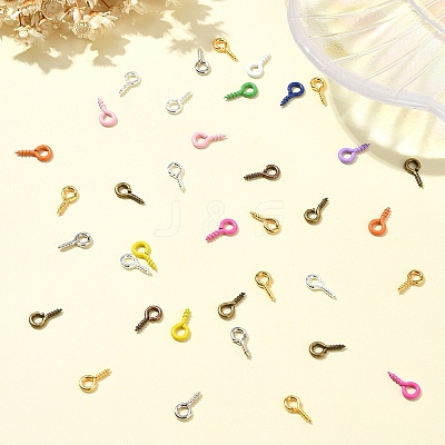 1800Pcs 6 Colors Iron Screw Eye Pin Peg Bails IFIN-YW0003-66-1