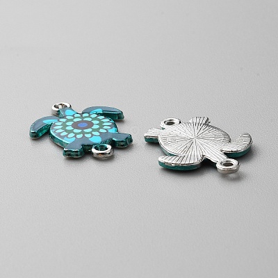 Alloy Enamel Printed Connector Charms ENAM-WH0065-15P-06-1