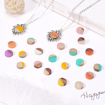 Resin & Wood Cabochons X-RESI-S358-70-1