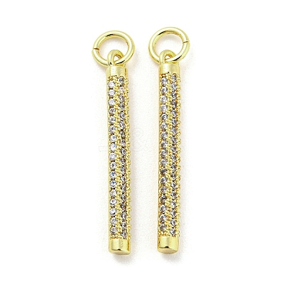 Rack Plating Brass Micro Pave Clear Cubic Zirconia Pendants KK-Q804-23G-1