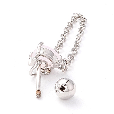 Heart Cat Eye Cartilage Earrings for Women LS-EJEW-A065-11P-1