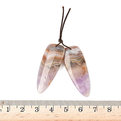 Natural Amethyst Lace Agate Pendants G-S398-03F-1