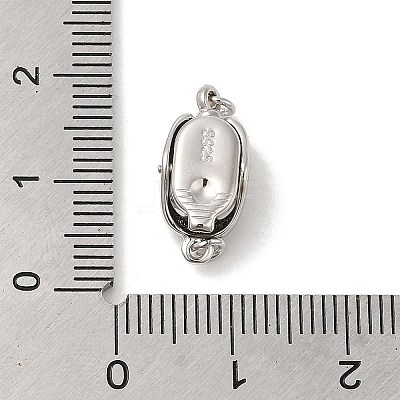 Rhodium Plated 925 Sterling Silver Micro Pave Clear Cubic Zirconia Bayonet Clasps STER-G038-15P-1