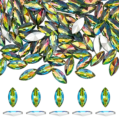 100Pcs Glass Rhinestone Cabochons RGLA-FG0001-25A-1