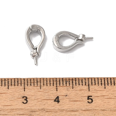 Brass Micro Pave Clear Cubic Zirconia Pendant Bails KK-H483-13P-1