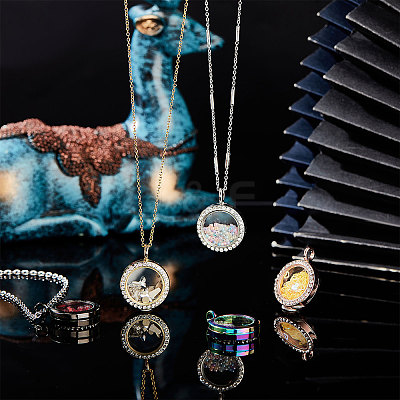 5Pcs 5 Colors Alloy Rhinestone Pendant Cabochon Open Back Settings RB-PH0001-22-1