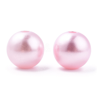 Spray Painted ABS Plastic Imitation Pearl Beads OACR-T015-05C-17-1