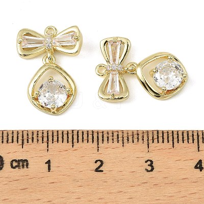 Brass Micro Pave Cubic Zirconia Pendants KK-C107-20B-G-1