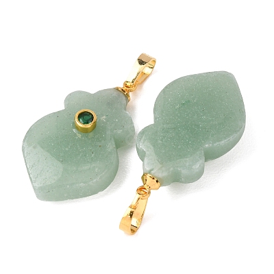 Natural Green Aventurine Pendants G-P628-05G-01-1