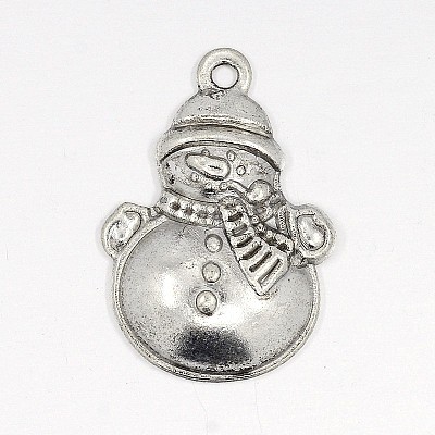 Tibetan Style Lovely Snowman Alloy Charms X-EA314Y-1