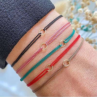 Adjustable Handmade Woven Polyester Cord String Bracelet Sets ZG1939-1