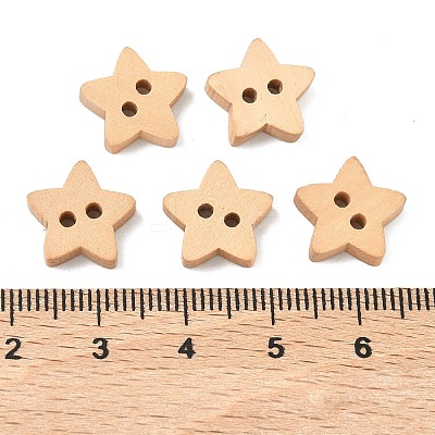 Natural 2-hole Basic Sewing Button in Star Shape NNA0Z7T-1
