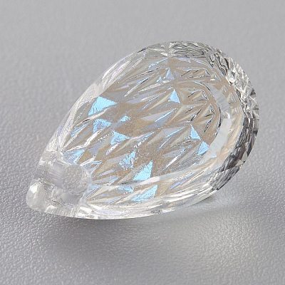 Embossed Glass Rhinestone Pendants GLAA-J101-05A-001MO-1