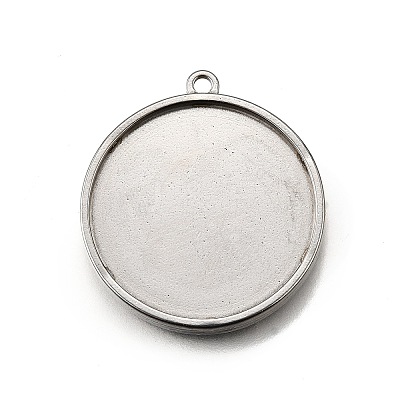 304 Stainless Steel Pendant Cabochon Settings X-STAS-S181-02P-B-1