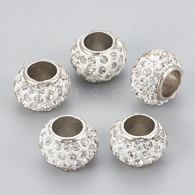 Handmade Alloy Polymer Clay Rhinestone Beads RB-S049-09-1