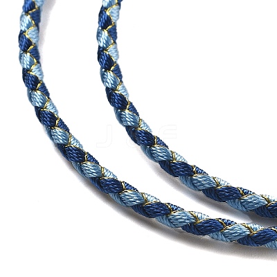 Polyester Cord Braided Necklace Makings MAK-L043-03G-17-1