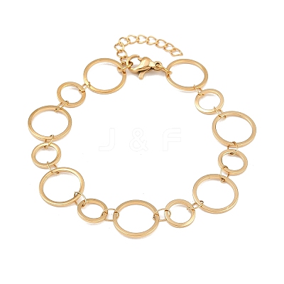 304 Stainless Steel Link Chain Bracelets for Women BJEW-P373-03B-G-1